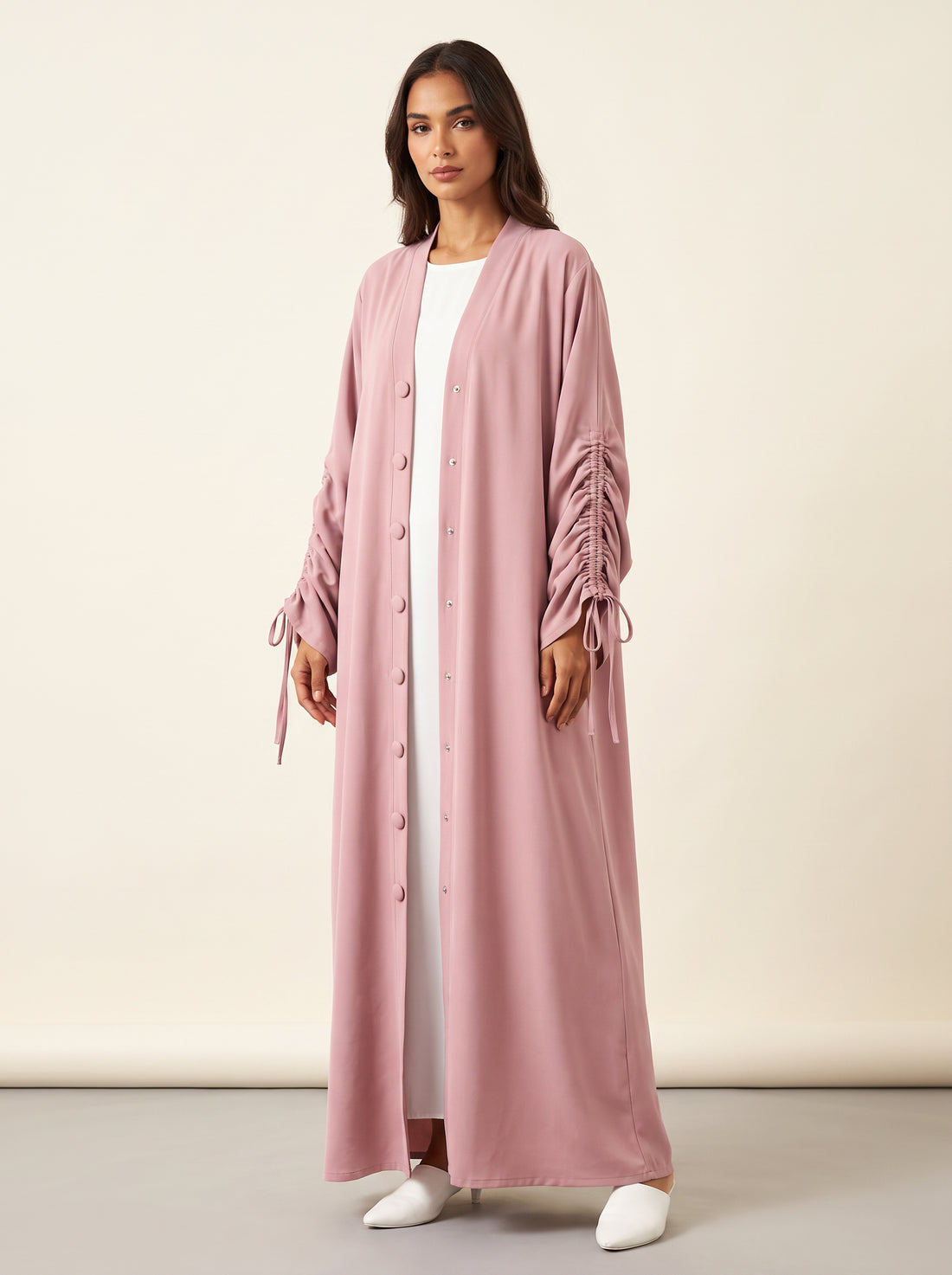 Malaysia Dubai Open Abaya — Pink — 1