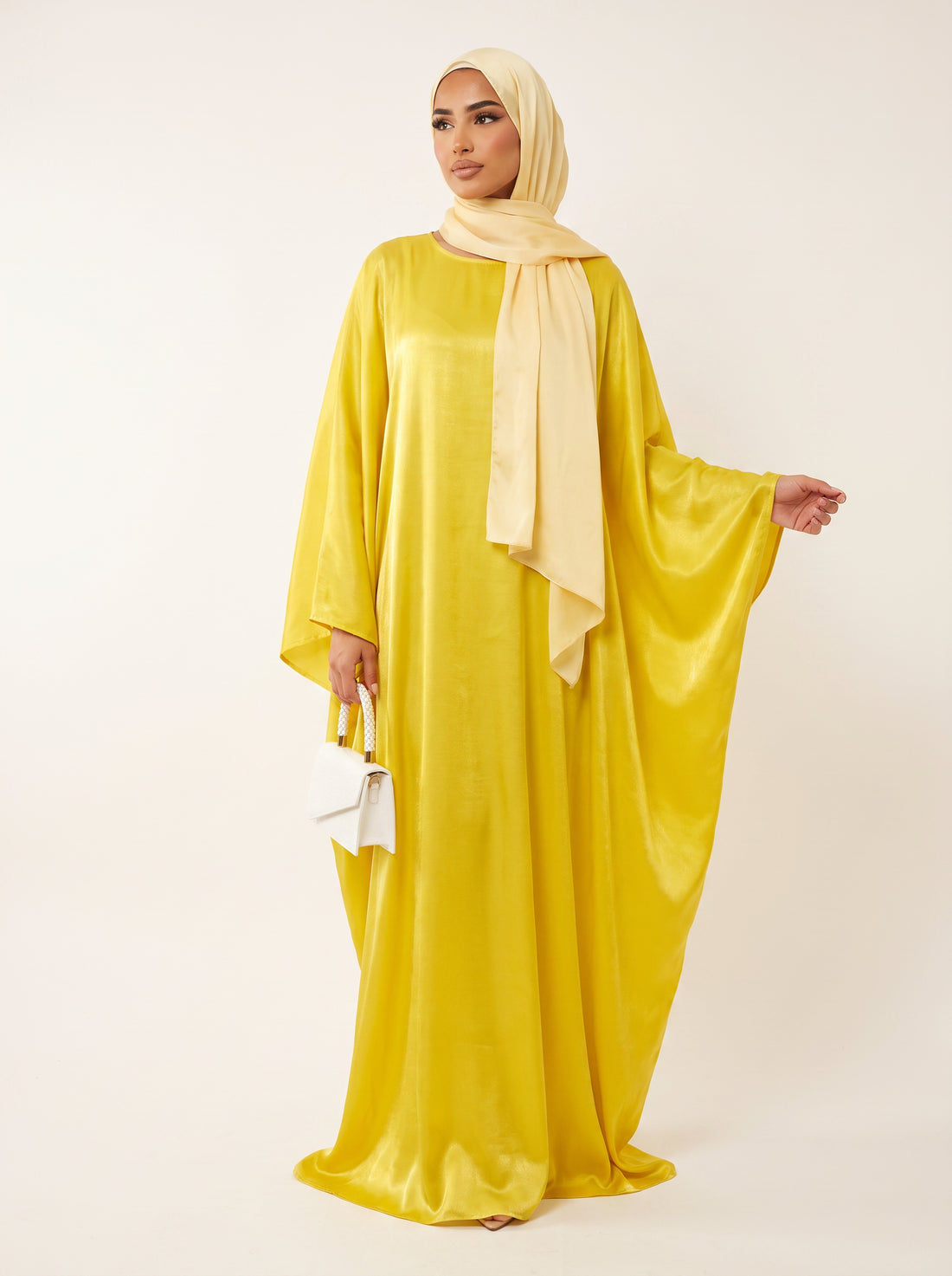 Glitter Butterfly Abaya — Citrus — 1