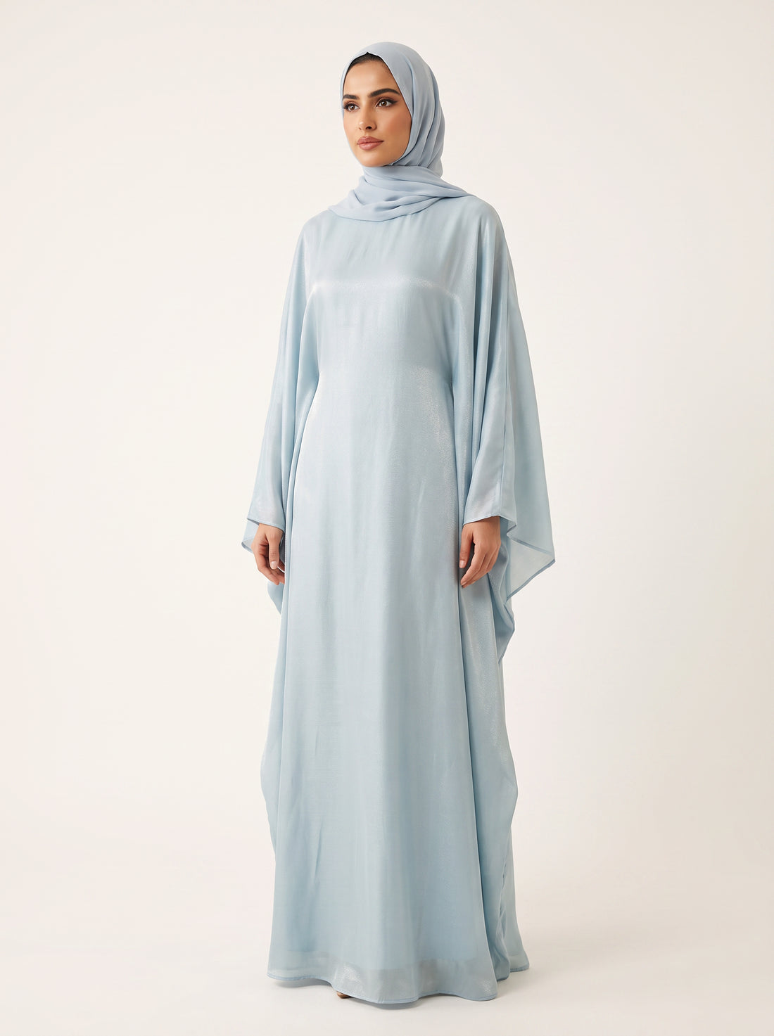 Glitter Butterfly Abaya — Powder Blue — 1