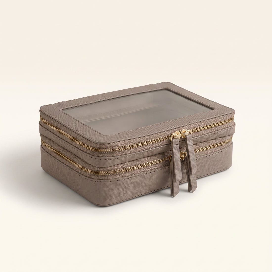 Transparent Makeup Case — Brown — 1