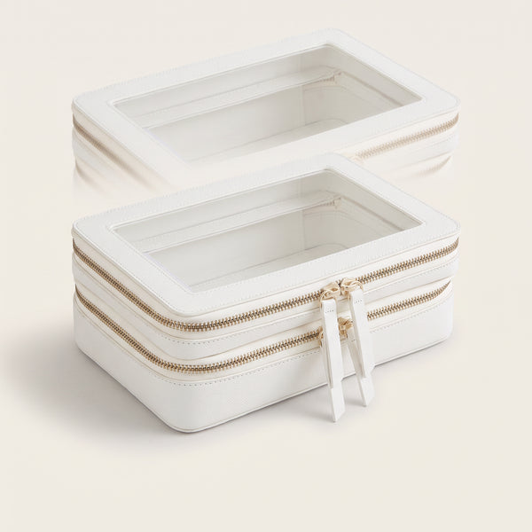 Transparent Makeup Case — White