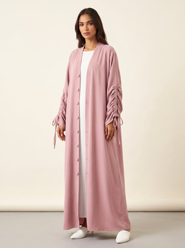 Malaysia Dubai Open Abaya — Pink