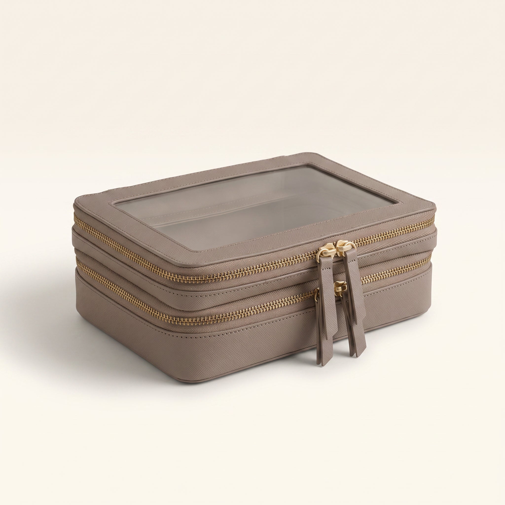 Transparent Makeup Case — Brown — 1