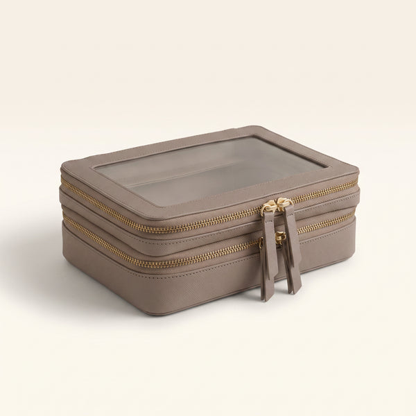 Transparent Makeup Case — Brown