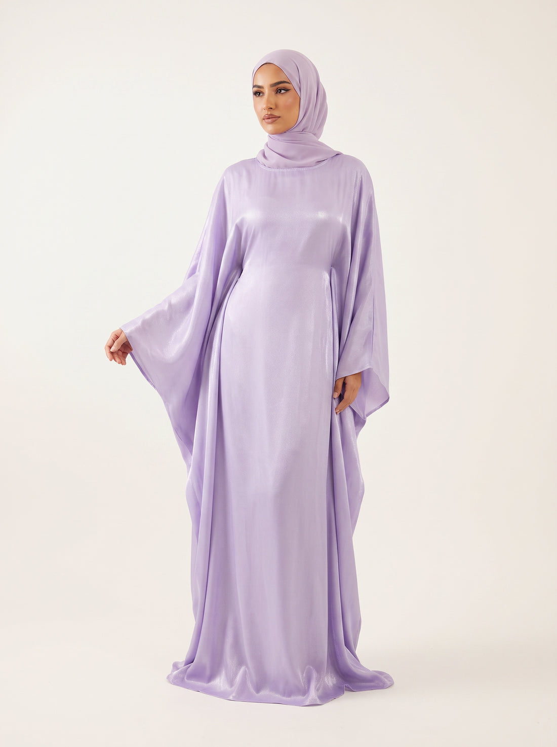 Glitter Butterfly Abaya — Lavender — 1