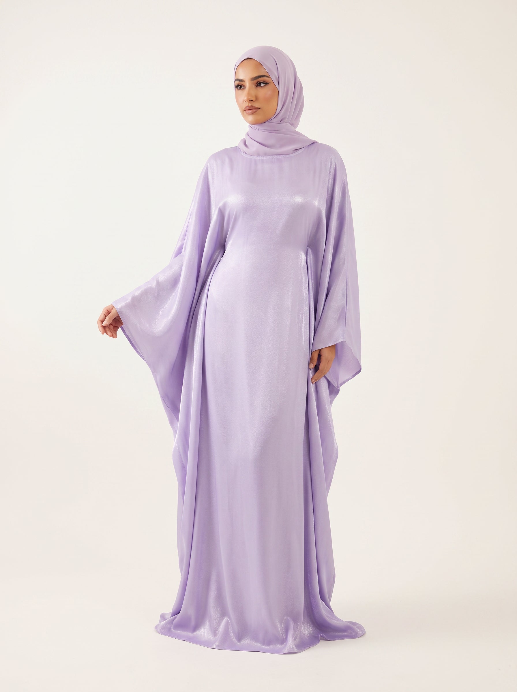 Glitter Butterfly Abaya — Lavender — 1