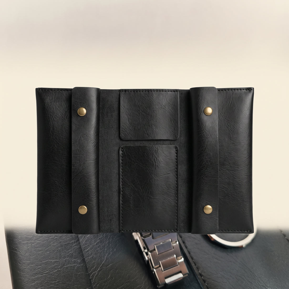 Leather Train Toiletry — Noir — 1