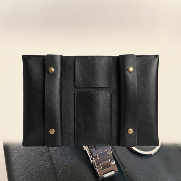 Leather Train Toiletry — Noir