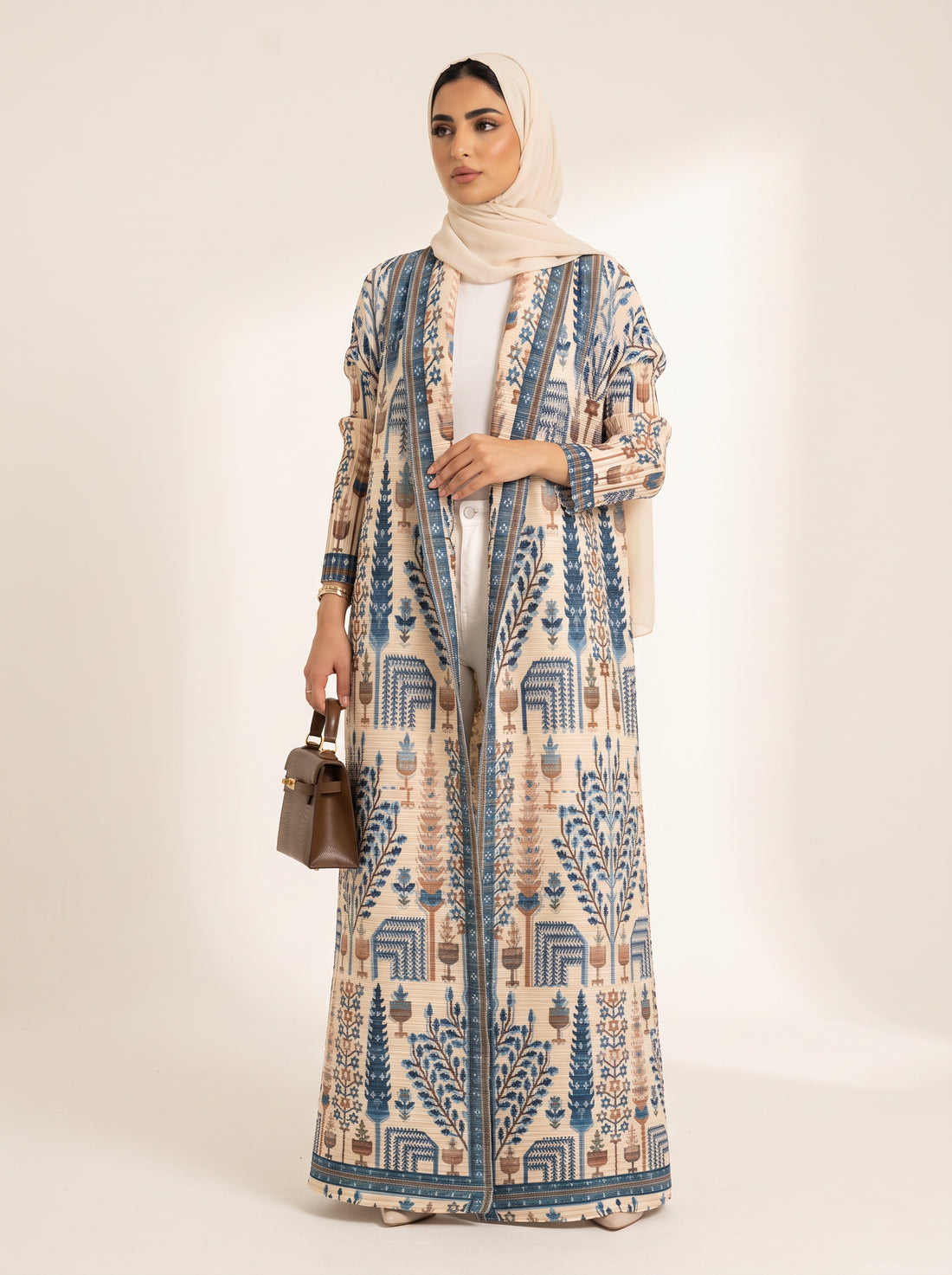 Miyake Open Abaya — Cypress Cream — 1