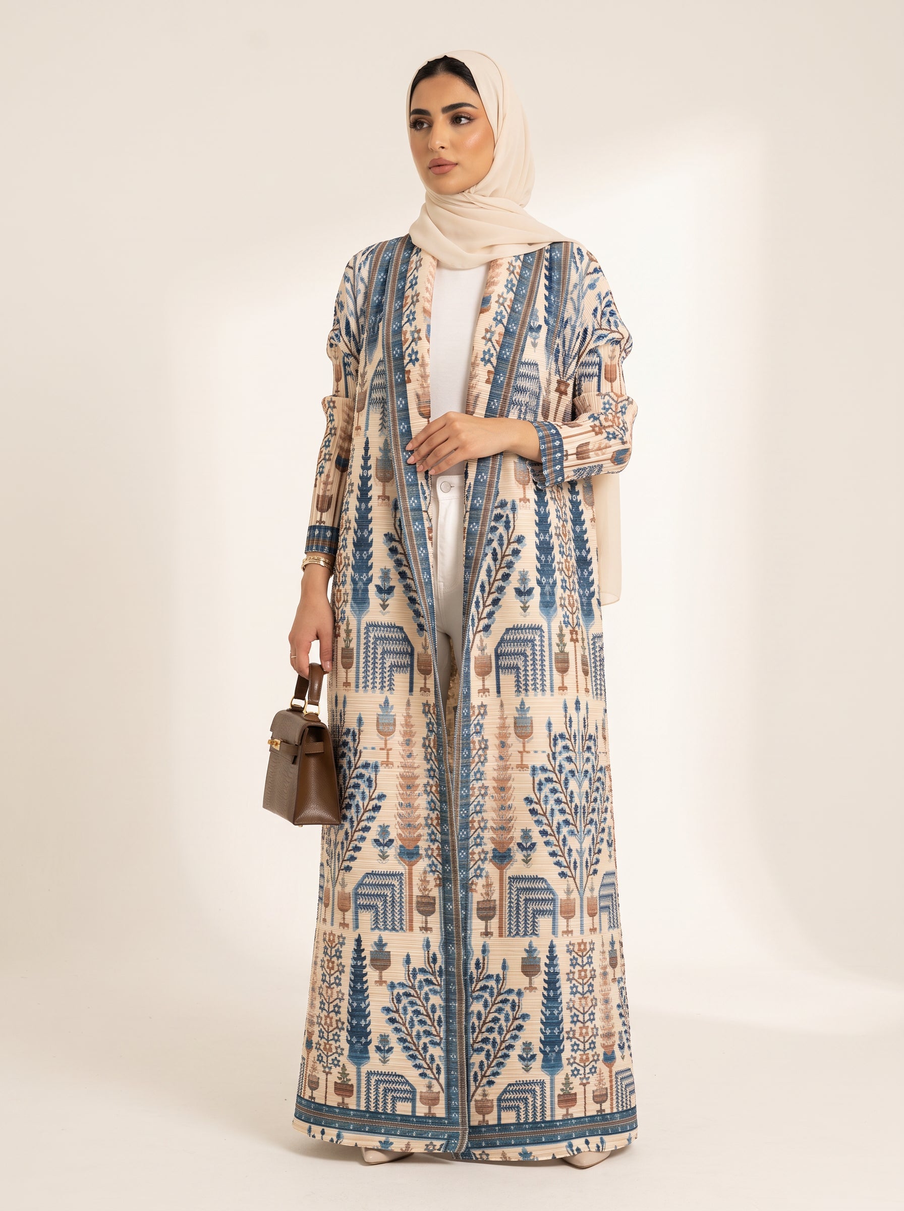 Miyake Open Abaya — Cypress Cream — 1
