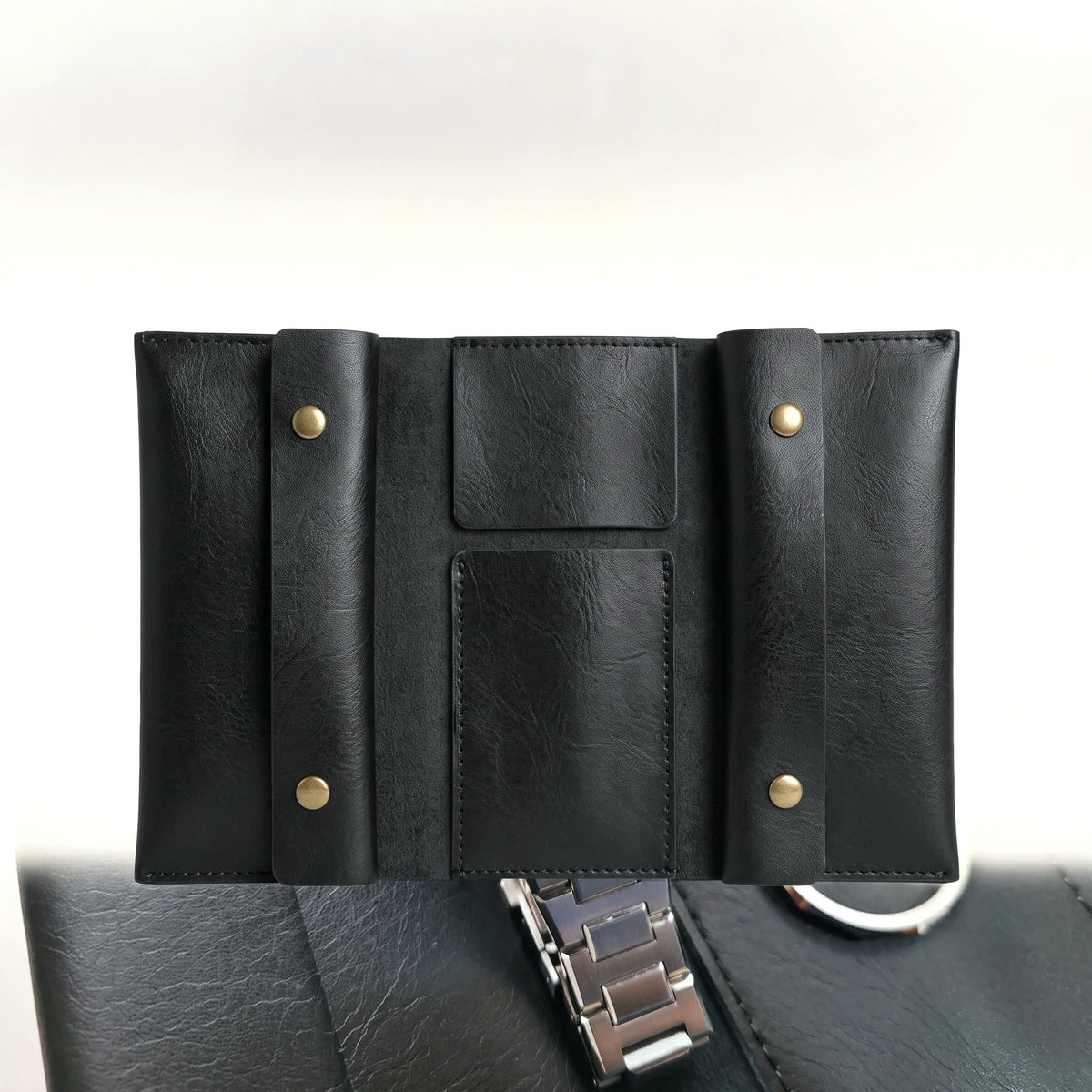 Leather Train Toiletry — Noir — 1