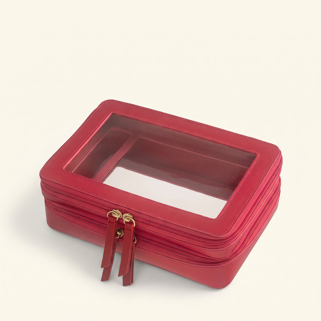 Transparent Makeup Case — Red — 1