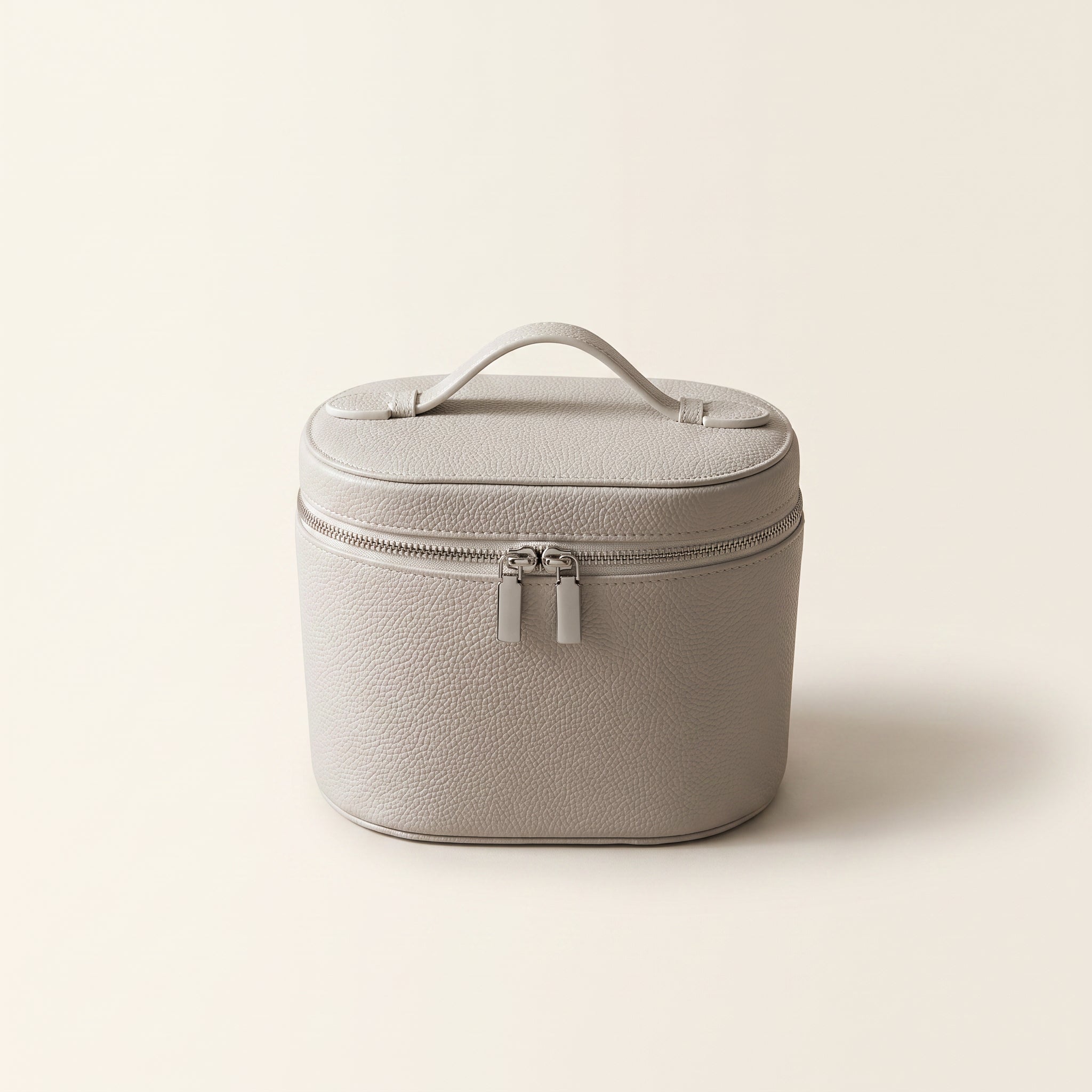 Barrel Makeup Bag — Light Grey — 1