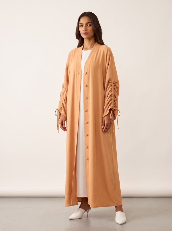 Malaysia Dubai Open Abaya — Apricot