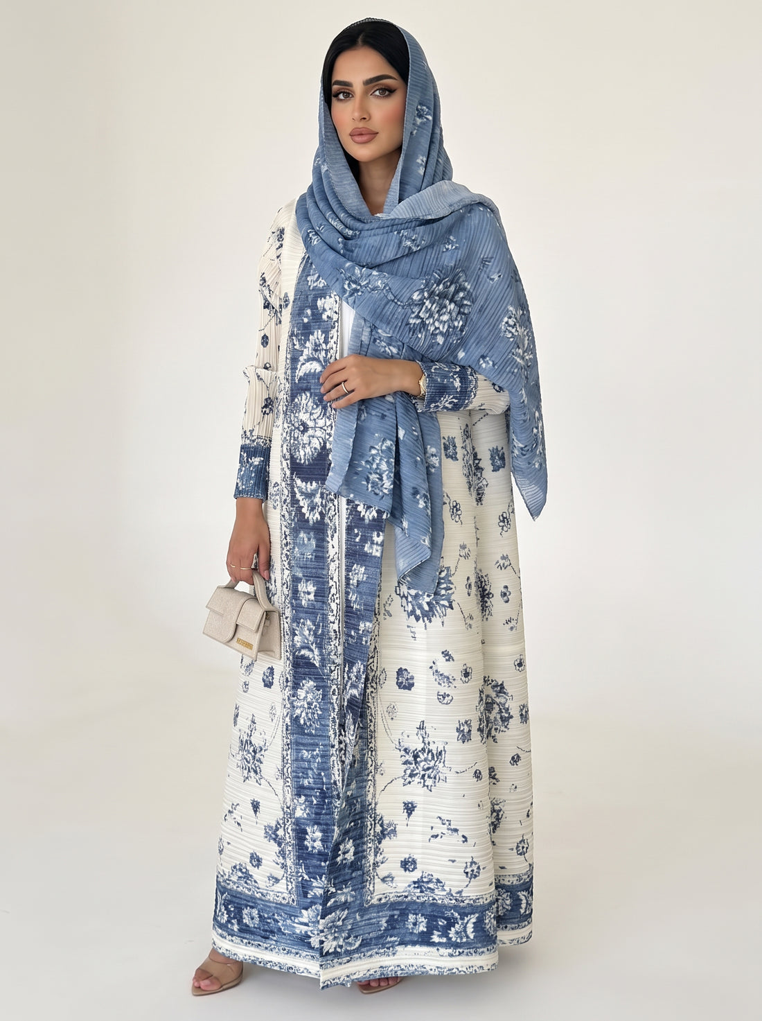 Miyake Open Abaya — Ivory Toile — 1