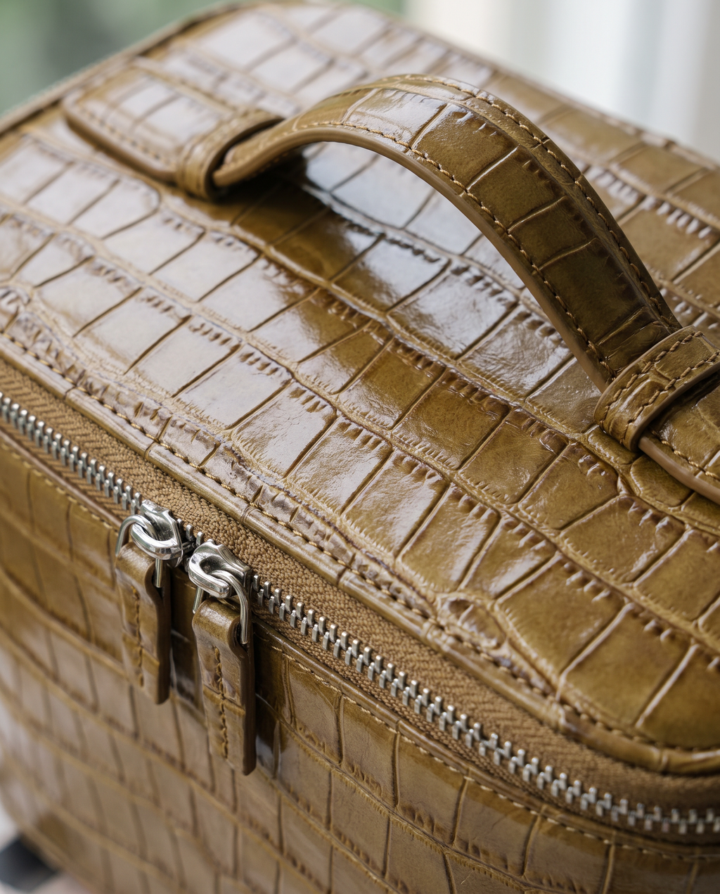 The Amira Vanity — Ochre, texture and zip detail · Elirati