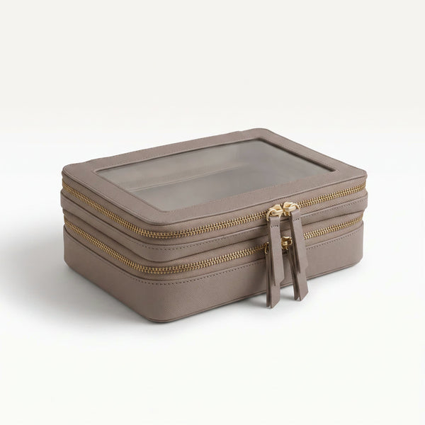 Transparent Makeup Case — Brown