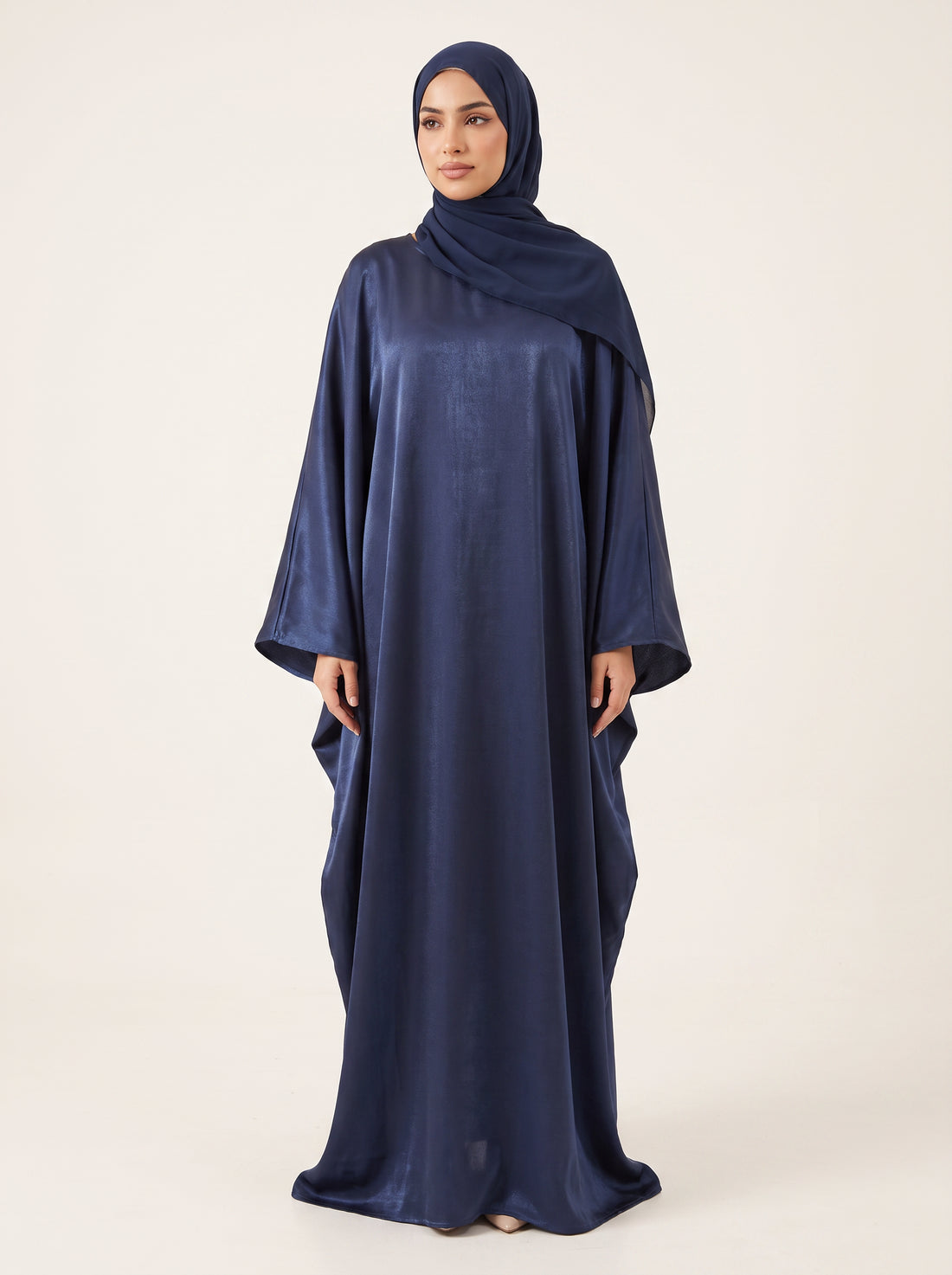 Glitter Butterfly Abaya — Navy — 1