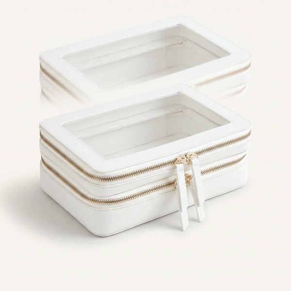 Transparent Makeup Case — White