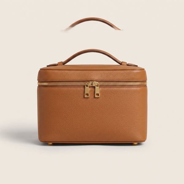 Leather Train Toiletry — Camel