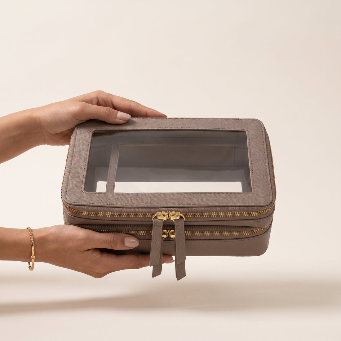 Transparent Makeup Case — Brown — 2