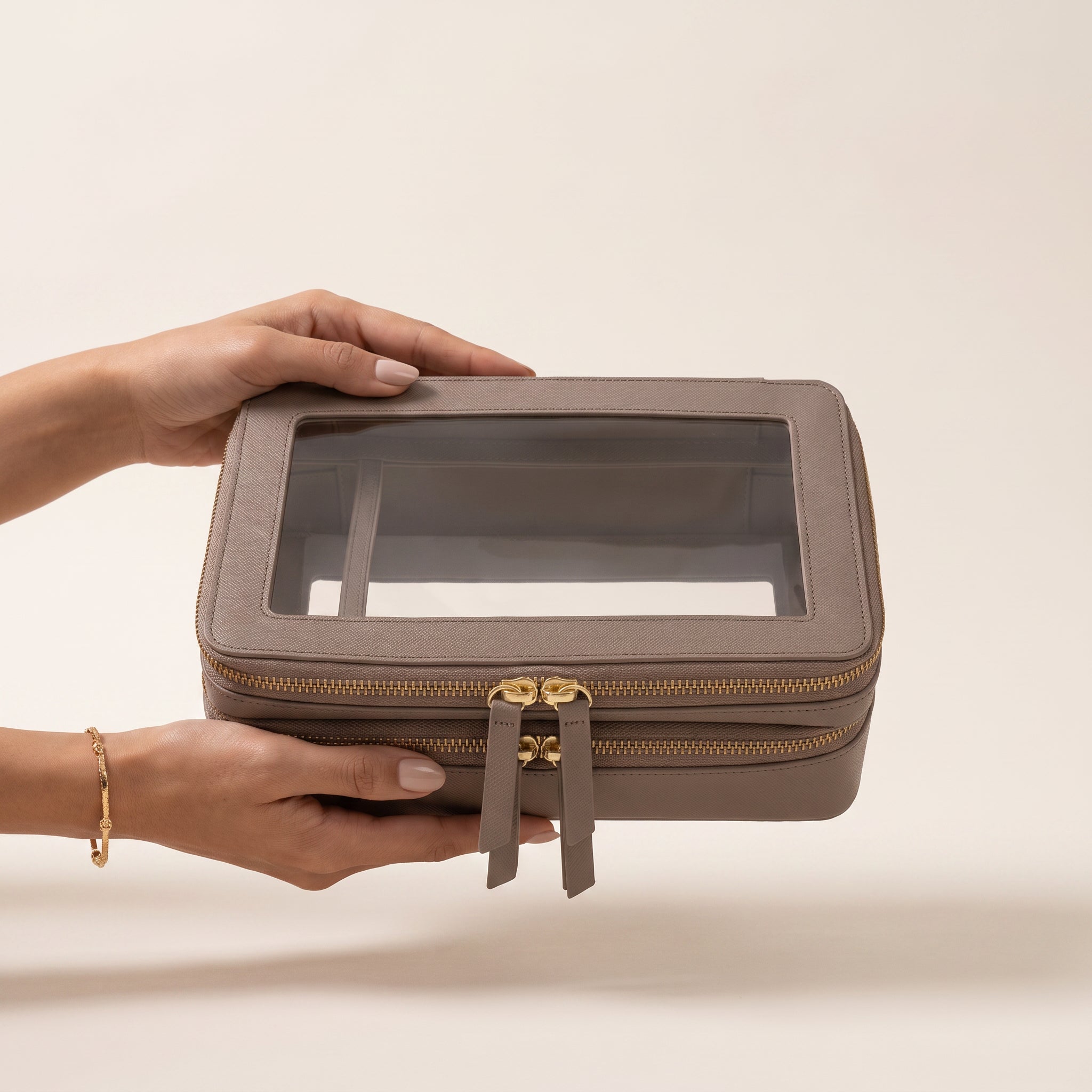 Transparent Makeup Case — Brown — 2