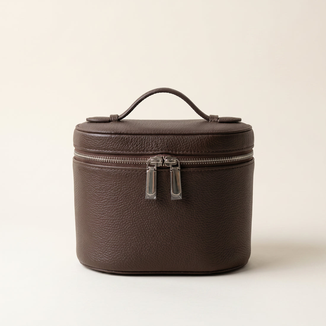 Barrel Makeup Bag — Brown — 1
