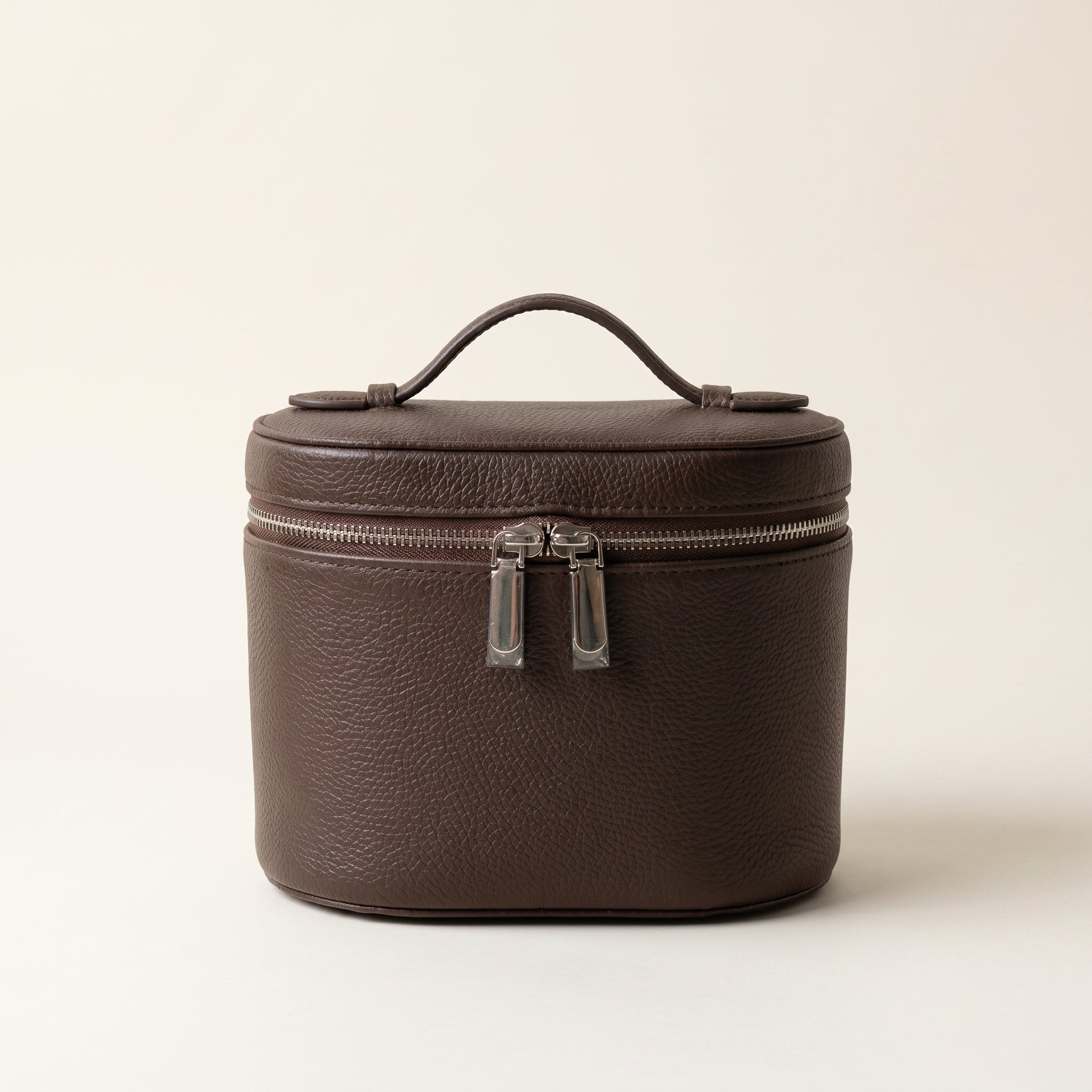 Barrel Makeup Bag — Brown — 1