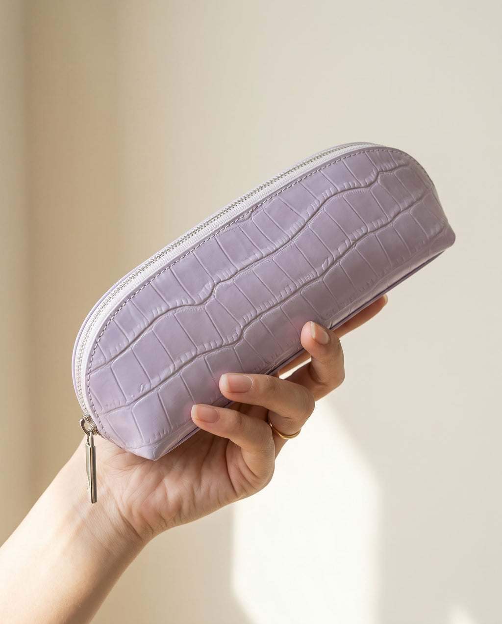 The Amira Brush Case — Lavender — in hand [v2]